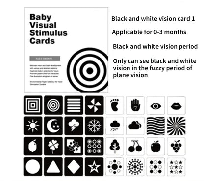 Montessori visual cards black and white 0-36 months in the shape of animals