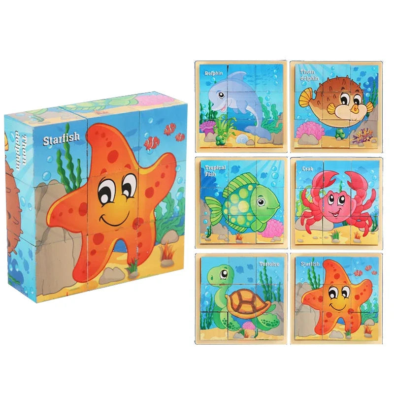 3D Montessori Cube Wooden Kids Puzzle