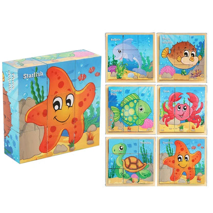 3D Montessori Cube Wooden Kids Puzzle