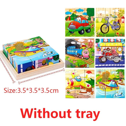 3D Montessori Cube Wooden Kids Puzzle