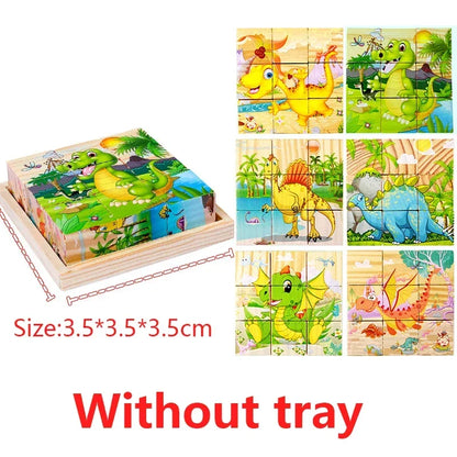 3D Montessori Cube Wooden Kids Puzzle